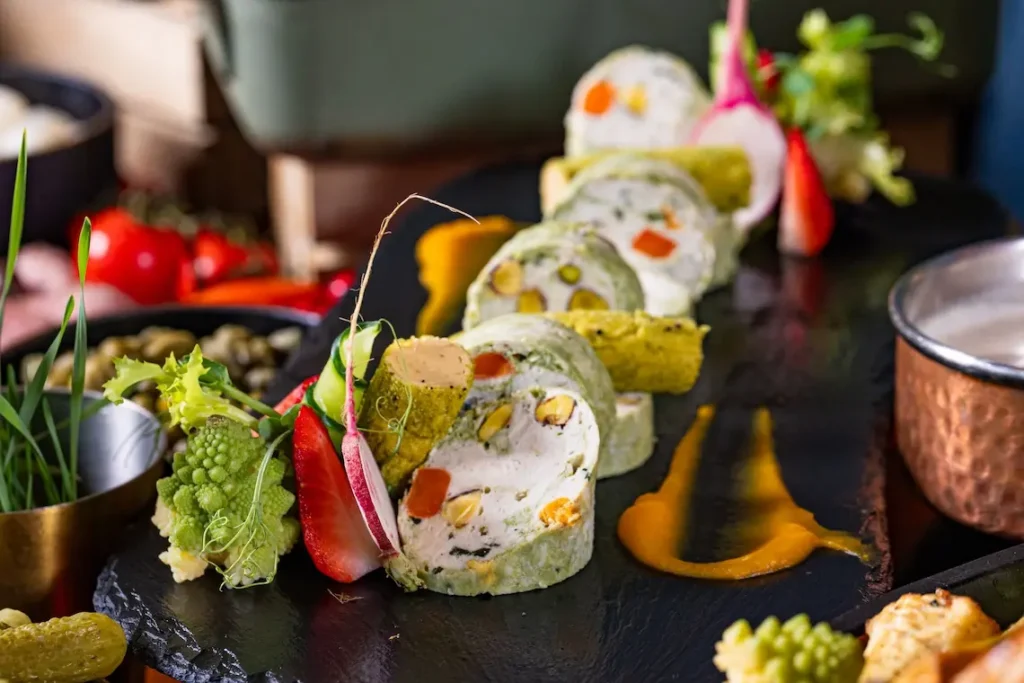 Plated dish at Hotel Indigo Dubai restaurant, photographed by Sandbox Creatives